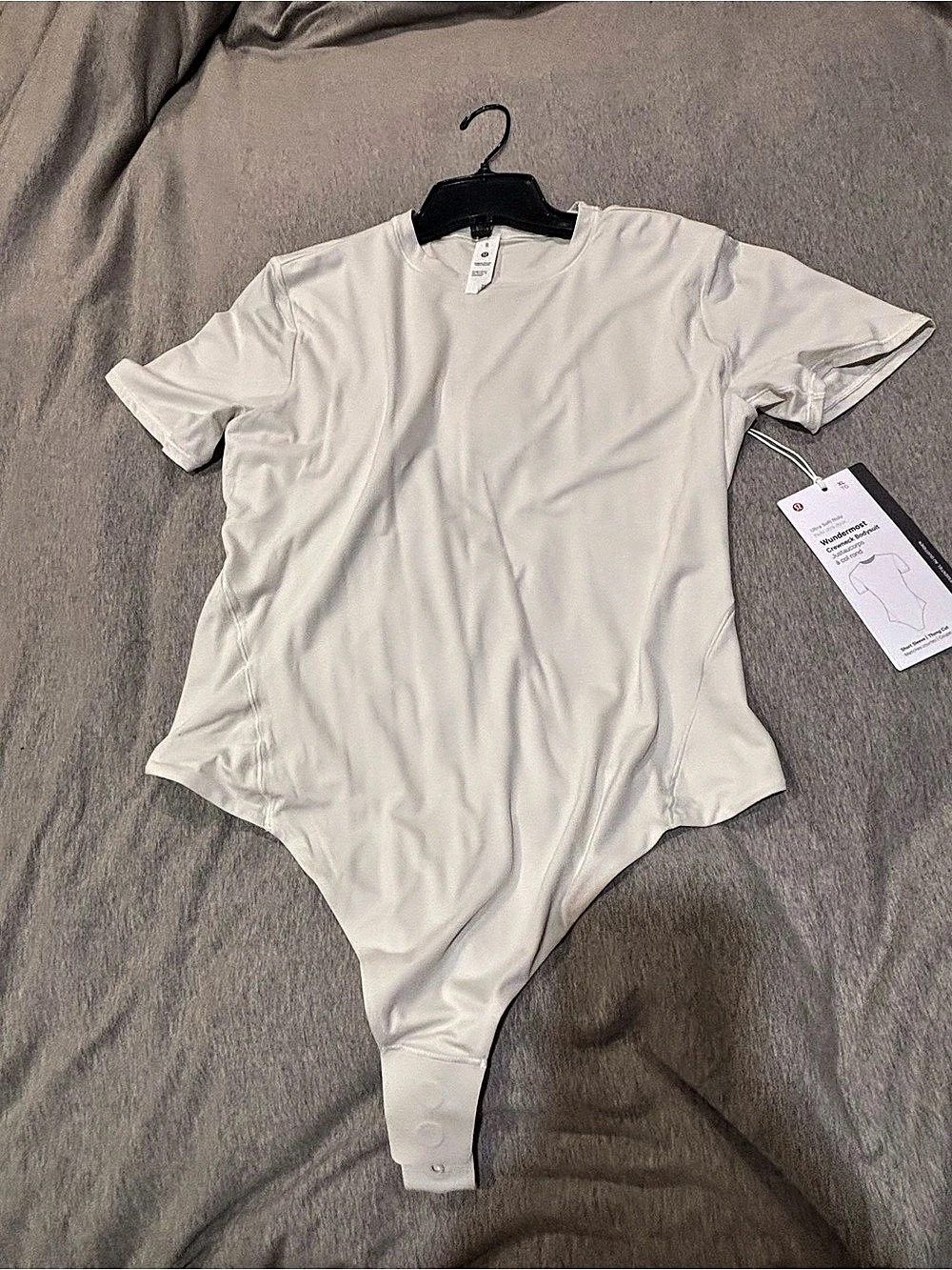 lululemon Wundermost Crewneck Bodysuit Short Sleeve Bodysuit White XL NWT